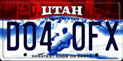 UT license plate D040FX