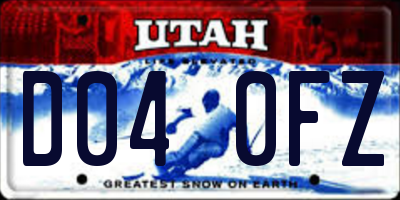 UT license plate D040FZ