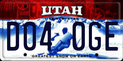 UT license plate D040GE