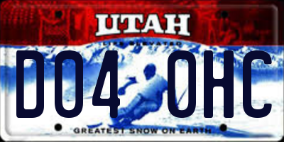 UT license plate D040HC