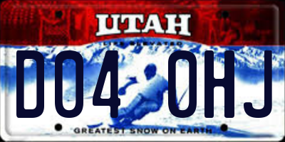 UT license plate D040HJ