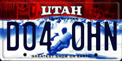 UT license plate D040HN