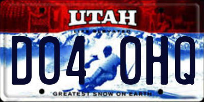 UT license plate D040HQ