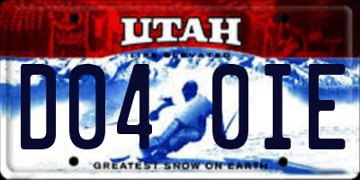 UT license plate D040IE