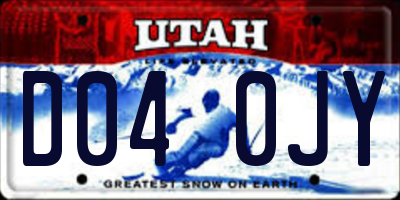 UT license plate D040JY
