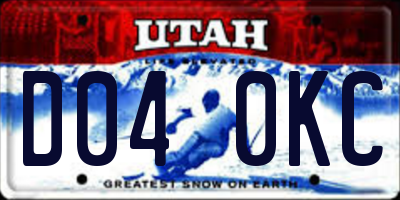 UT license plate D040KC