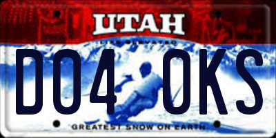 UT license plate D040KS