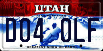 UT license plate D040LF