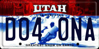UT license plate D040NA