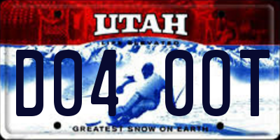 UT license plate D040OT