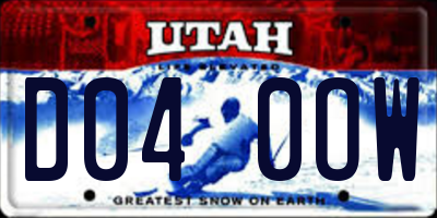 UT license plate D040OW
