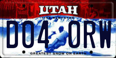 UT license plate D040RW