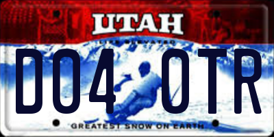 UT license plate D040TR