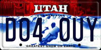 UT license plate D040UY