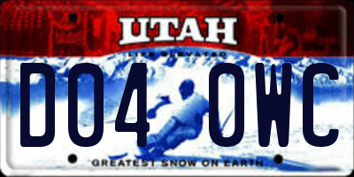 UT license plate D040WC