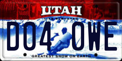 UT license plate D040WE