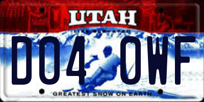 UT license plate D040WF
