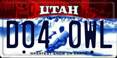 UT license plate D040WL