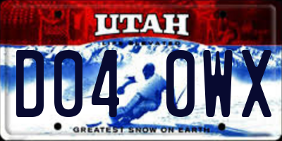 UT license plate D040WX