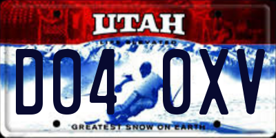 UT license plate D040XV