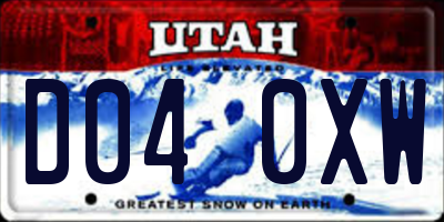 UT license plate D040XW