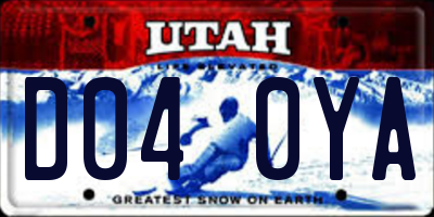 UT license plate D040YA