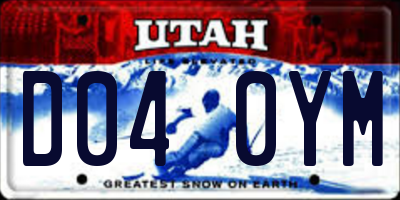 UT license plate D040YM