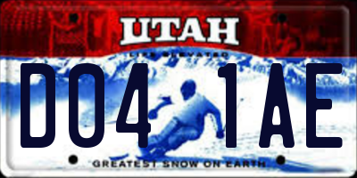 UT license plate D041AE