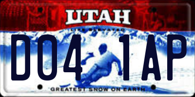 UT license plate D041AP