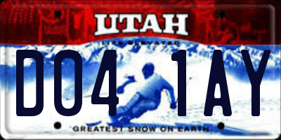 UT license plate D041AY