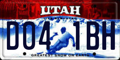 UT license plate D041BH