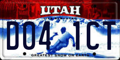 UT license plate D041CT