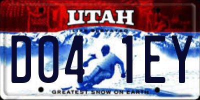 UT license plate D041EY
