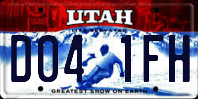 UT license plate D041FH
