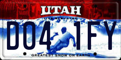 UT license plate D041FY