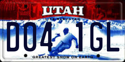 UT license plate D041GL