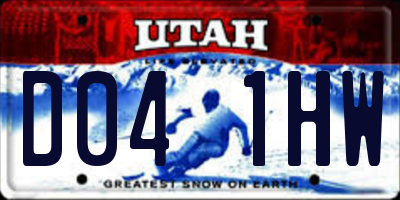 UT license plate D041HW