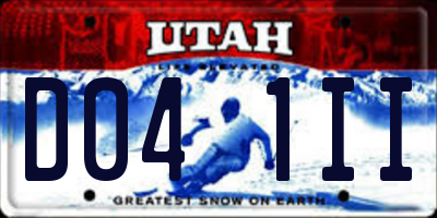 UT license plate D041II