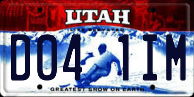 UT license plate D041IM