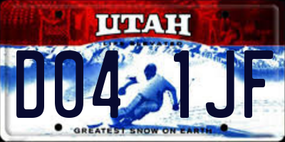 UT license plate D041JF