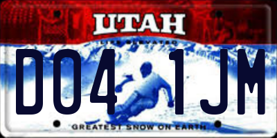 UT license plate D041JM
