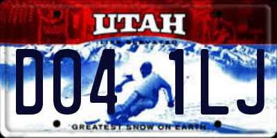 UT license plate D041LJ