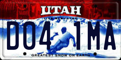 UT license plate D041MA