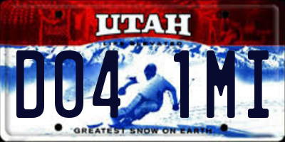 UT license plate D041MI