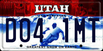 UT license plate D041MT