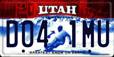 UT license plate D041MU