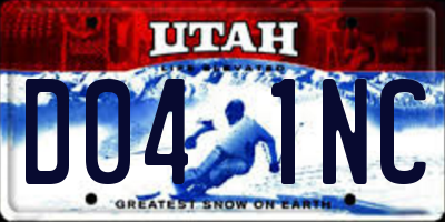UT license plate D041NC