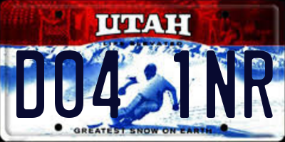 UT license plate D041NR