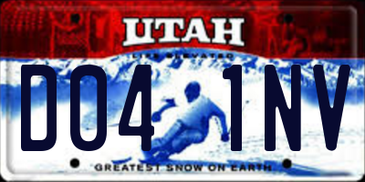 UT license plate D041NV