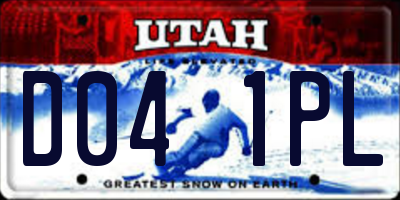 UT license plate D041PL